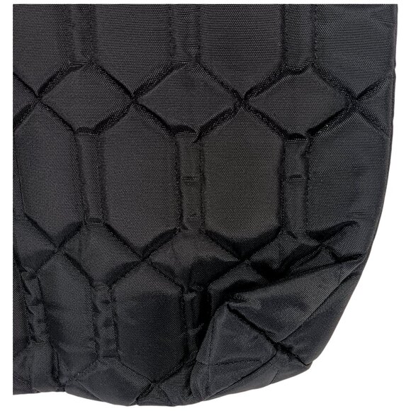 CINDA B- Jet Set Black-Tote-Purse-Shoulder Bag-Quilted Pattern-Black-White - Picture 9 of 10